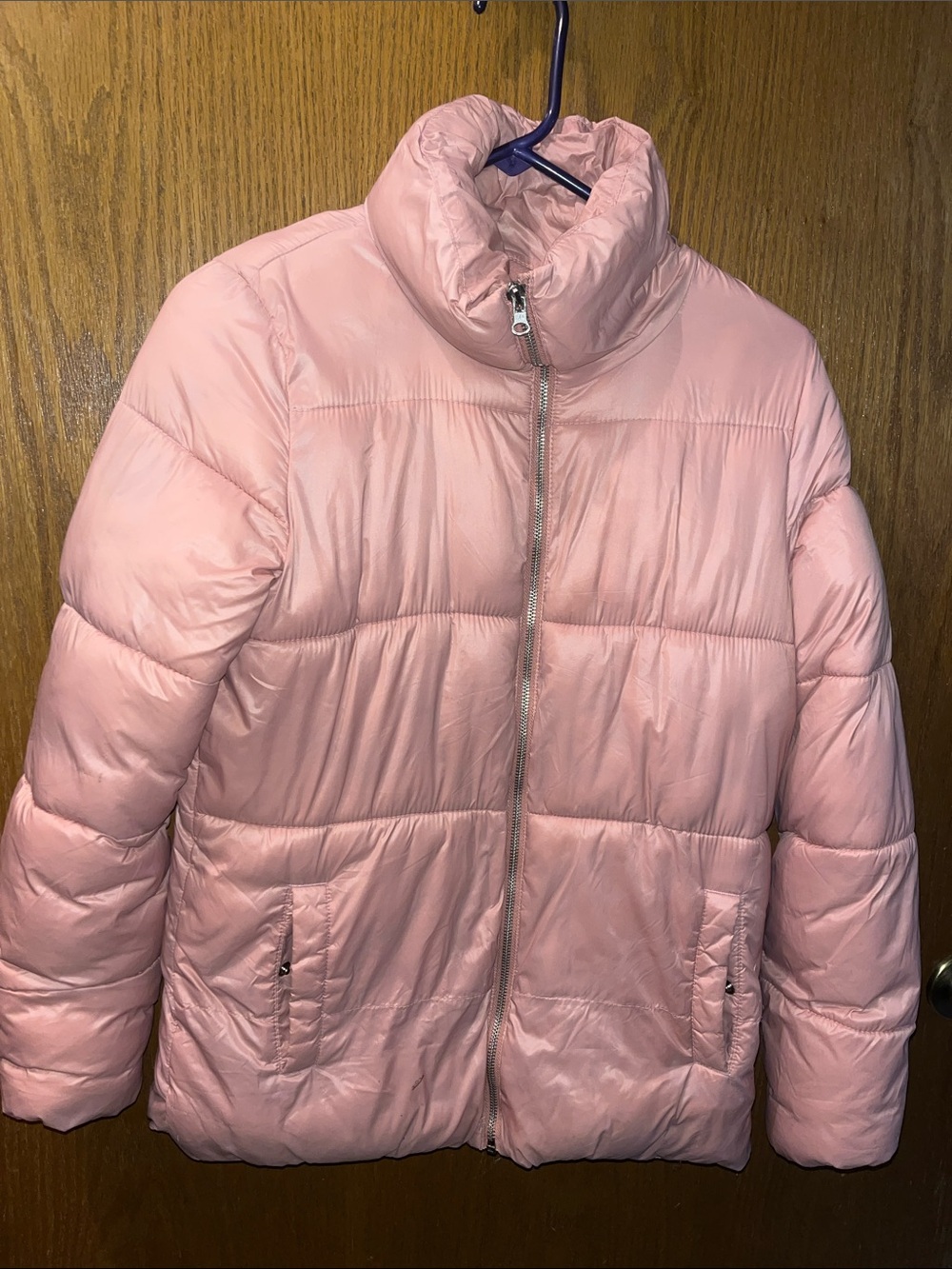 Old Navy Light Pink Puffer Coat See picture for writing on coat